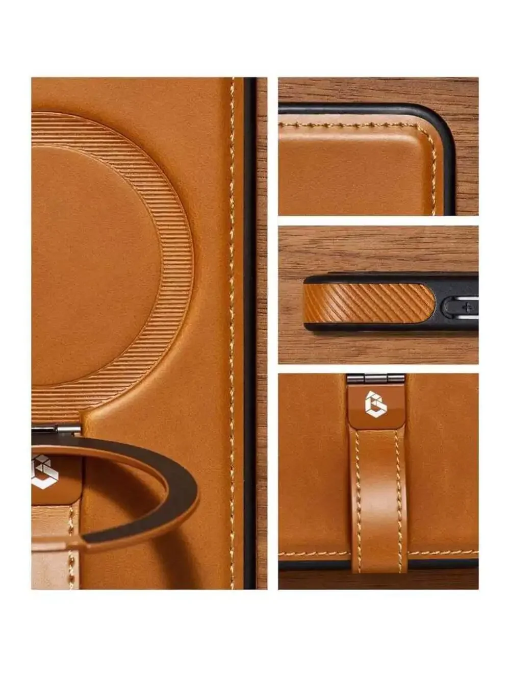 Samsung Galaxy S25 Plus & S24 Plus Leather Case with Stand, Brown